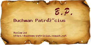 Buchman Patrícius névjegykártya